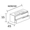REEL Hanging Washbasin Base with 2 Drawers